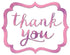 Thank You New Pink Stickers 3cm x 3-8cm 50pk