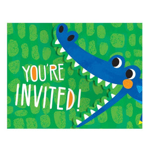 Amscan_OO Games & Favors - Invitations & Thank You Cards Alligator Party Gatefold Invitations 11cm x 14cm 8pk
