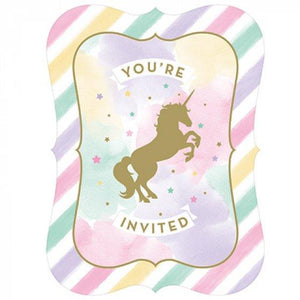 Amscan_OO Games & Favors - Invitations & Thank You Cards Unicorn Sparkle Invitations Postcard Style 15cm x 10cm 8pk