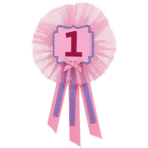 Amscan_OO Games & Favors - Medals, Ribbons & Trophy 1st Birthday Girl Award Ribbon Each