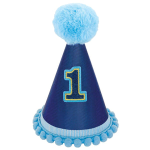 Amscan_OO Games & Favors - Party Hat & Mask 1st Birthday Boy Deluxe Glittered Cone Hat Each