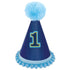 1st Birthday Boy Deluxe Glittered Cone Hat Each