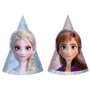 Amscan_OO Games & Favors - Party Hat & Mask Frozen 2 Mini Holographic Party Hats 8pk