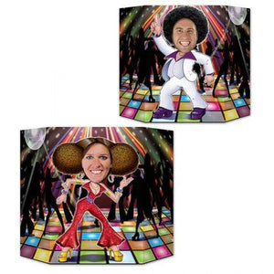 Amscan_OO Games & Favors - Photo Props & Fun Signs Good Vibes 70's Disco Couple Dancers Photo Prop 91cm x 30cm Each