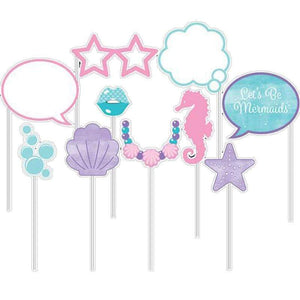 Amscan_OO Games & Favors - Photo Props & Fun Signs Mermaid Shine Iridescent Photo Props 10pk