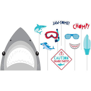 Amscan_OO Games & Favors - Photo Props & Fun Signs Shark Party Photo Booth Props Assorted Designs 10pk