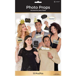 Amscan_OO Games & Favors - Photo Props & Fun Signs Sparkling Celebration Add Any Age Photo Props 13pk