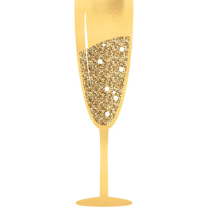 Games & Favors - Pinatas & Party Game Gold Glittered Champagne Jumbo Glasses Photo Props 2 Pk