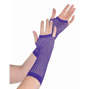 Amscan_OO Gloves - Long Gloves Purple Fishnet Long Gloves Each