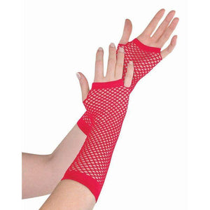 Amscan_OO Gloves - Long Gloves Red Fishnet Long Gloves Each