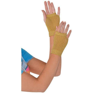 Amscan_OO Gloves - Short Gloves Gold Short Fishnet Gloves Each