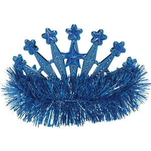 Amscan_OO Hats & Headwear - Halos, Crown & Tiara Blue Tiara 10cm x 12cm Each