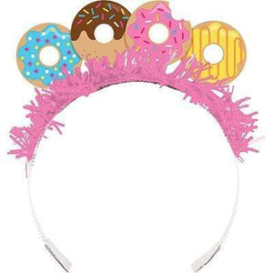 Amscan_OO Hats & Headwear - Halos, Crown & Tiara Donut Time Tiara's & Tissue Fringe 8pk