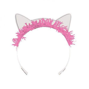 Amscan_OO Hats & Headwear - Halos, Crown & Tiara Purrfect Party Tiara's Cat Ears & Tissue Fringe 8pk