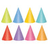 Brights Party Cone Hats 17cm 24pk