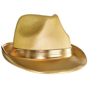 Amscan_OO Hats & Headwear - Hats & Helmets Gold Fedora Hat 12cm x 30cm Each