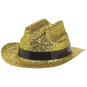 Amscan_OO Hats & Headwear - Hats & Helmets Gold Mini Glitter Cowboy Hat 5cm x 12cm Each