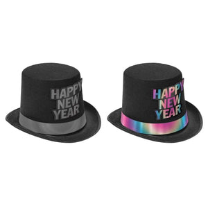 Hats & Headwear - Hats & Helmets Happy New Year Reflective Top Hat Each