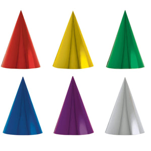 Amscan_OO Hats & Headwear - Hats & Helmets Metallic Party Cone Hats 17cm 12pk
