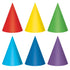 Multi Colour Party Hats 17cm 12pk