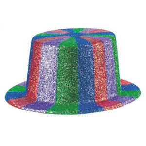 Amscan_OO Hats & Headwear - Hats & Helmets Rainbow Glittered Top Hat Each