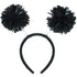 Black Pom Pom Headbopper 22cm x 11cm Each