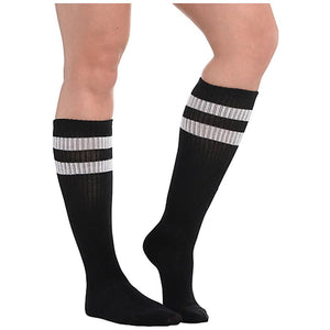 Amscan_OO Hosiery & Tutus - Socks & Legwarmers Black Striped Knee Socks 1 Pair