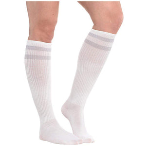 Amscan_OO Hosiery & Tutus - Socks & Legwarmers Silver Striped Knee Socks 1 Pair