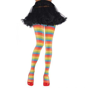 Amscan_OO Hosiery & Tutus - Stockings & Leggings Rainbow Rainbow Striped Clown Tights Each