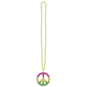 Amscan_OO Jewellery Rainbow Peace Sign Necklace 91cm Each