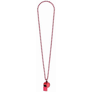 Amscan_OO Jewellery Red Whistle On Chain Necklace Each