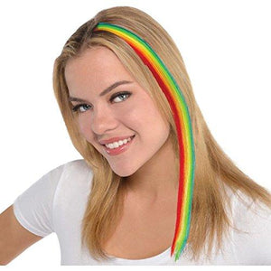 Amscan_OO Make Up & Prosthetics - Hair Color, Clip Rainbow Hair Extensions Each