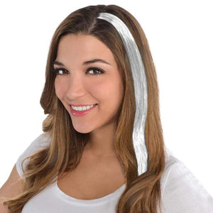 Amscan_OO Make Up & Prosthetics - Hair Color, Clip White Hair Extensions Each