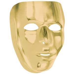 Amscan_OO Mask - Masquerade Mask Gold Full Face Mask 15.8cm x 19.6cm Each