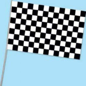 Amscan_OO Props - Team Props & Flags Checkered Black & White Flag 28cm x 43cm Each