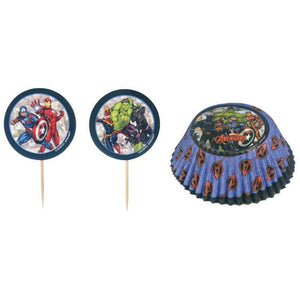 Amscan_OO Tableware - Cupcake Stand & Cases Avengers Unite Cupcake Cases & Picks Set 48pk