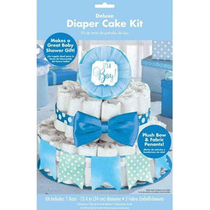 Amscan_OO Tableware - Cupcake Stand & Cases Baby Shower Blue Deluxe Diaper Cake Kit Each