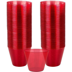 Amscan_OO Tableware - Cups Apple Red Bright Pink Plastic Tumbler 266ml 72pk