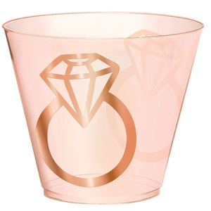 Amscan_OO Tableware - Cups Blush Wedding Hot Stamped Diamond Plastic Tumblers 266ml 30pk