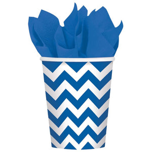 Amscan_OO Tableware - Cups Bright Royal Blue Chevron Cups 266ml 8Pk