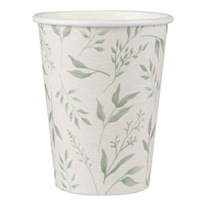 Tableware - Cups Christening White & Green Christening Paper Cups 9oz 8pk