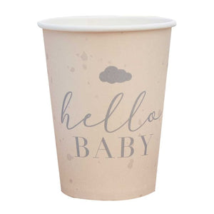 Tableware - Cups Hello Baby Baby Speckle Cream & Grey Paper Cups 266ml 8pk