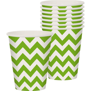 Amscan_OO Tableware - Cups Kiwi Chevron Cups 266ml 8Pk