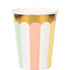 Pastel Celebrations Cups Paper & Gold Foil 266ml 8pk