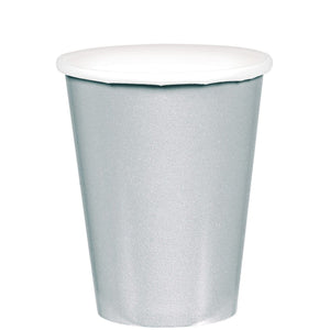 Amscan_OO Tableware - Cups Silver Caribbean Blue Paper Cups 266ml 20pk