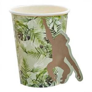 Tableware - Cups Wild Jungle Pop Out Monkey Paper Cups 266ml 8pk