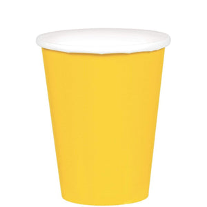 Amscan_OO Tableware - Cups Yellow Sunshine Caribbean Blue Paper Cups 266ml 20pk