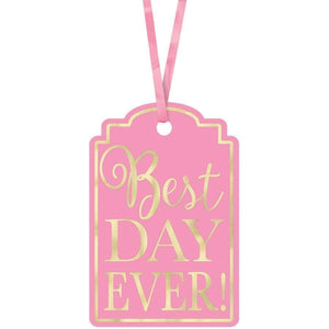 Amscan_OO Tableware - Drink Markers, Labels & Blackboards Best Day Ever New Pink Printed Tags 25pk