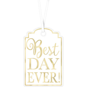Amscan_OO Tableware - Drink Markers, Labels & Blackboards Best Day Ever White Printed Tags 25pk