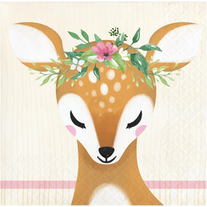 Amscan_OO Tableware - Napkins Deer Little One Beverage Napkins 16pk